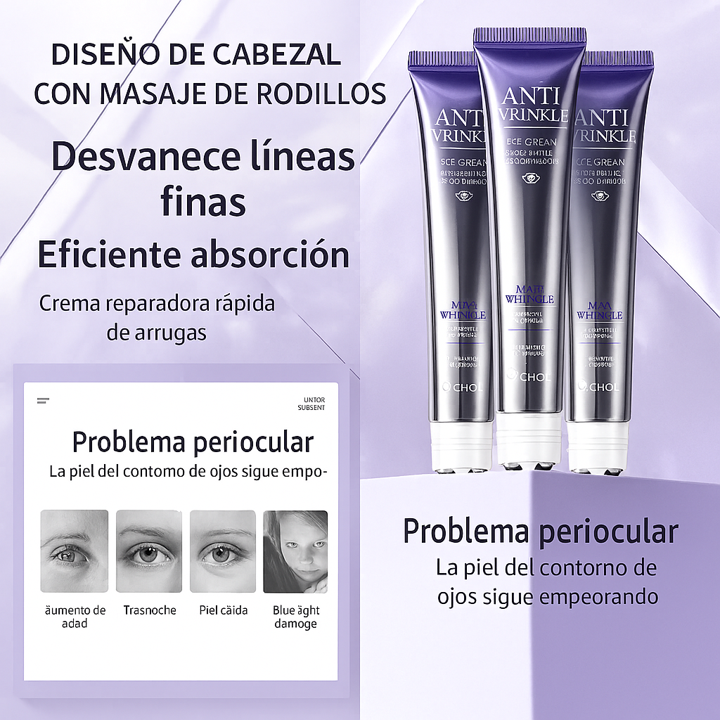 Contorno de Ojos Perfecto – Masajeador + Ácido Hialurónico
